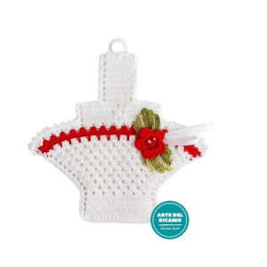 Crochet Potholder - Flower Basket